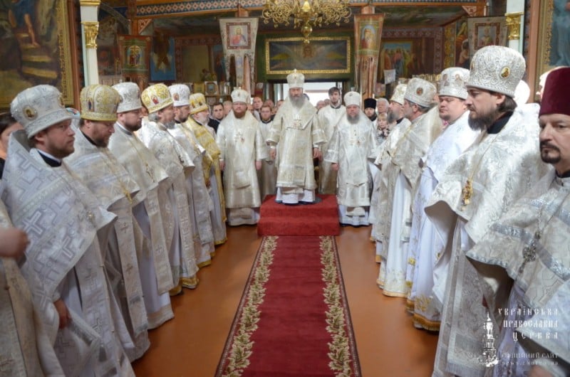 Епископ Боярский Феодосий сослужил Предстоятелю УПЦ по случаю престольного праздника Свято-Вознесенского храма Киева