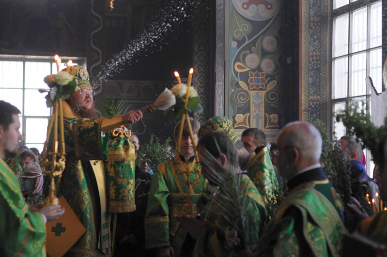 Епископ Боярский Феодосий совершил Литургию в праздник Входа Господня в Иерусалим