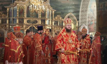 Высокопреосвященнейший архиепископ Феодосий совершил Литургию в историческом Михайловском храме города Городище