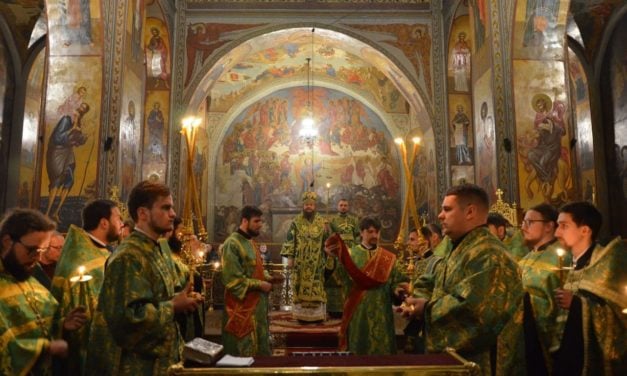Архиепископ Черкасский и Каневский Феодосий  совершил всенощное бдение с  соборным акафистом