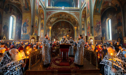 Утреня с чтением Страстных Евангелий в Архангело-Михайловском кафедральном соборе г.Черкассы