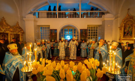 Митрополит Боголеп возглавил праздничное Всенощное бдение в Свято-Покровском Красногорском монастыре