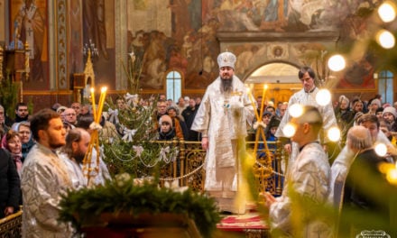 Божественная литургия в праздник Рождества Христова в Архангело-Михайловском кафедральном соборе г.Черкассы