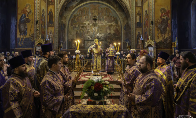 Вечернее богослужение накануне праздника в честь сорока мучеников Севастийских в кафедральном соборе г.Черкассы