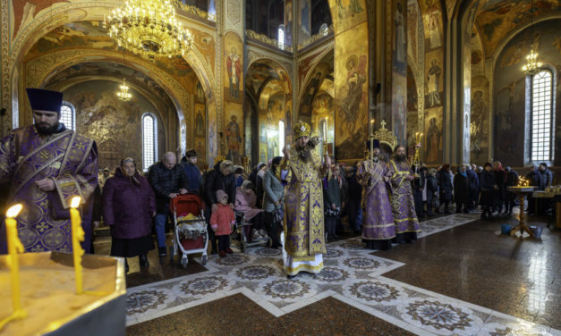 Всенощное бдение накануне праздника Торжества Православия в Архангело-Михайловском кафедральном соборе г.Черкассы