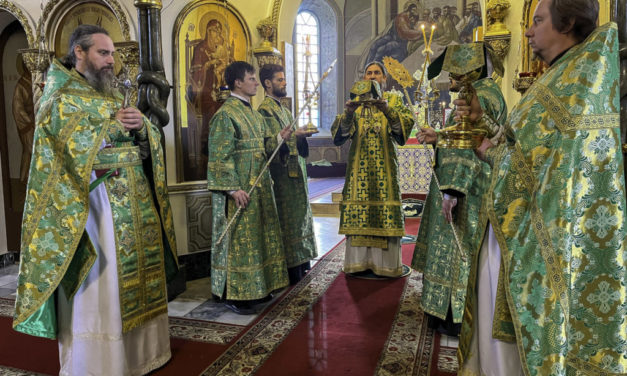 Божественная литургия в праздник Собора всех преподобных отцов Киево-Печерских в кафедральном соборе г.Черкассы