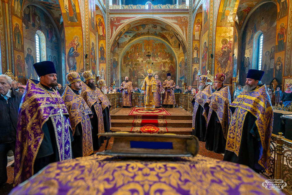 Всенощное бдение накануне Недели 4-й Великого поста в Архангело-Михайловском кафедральном соборе г.Черкассы