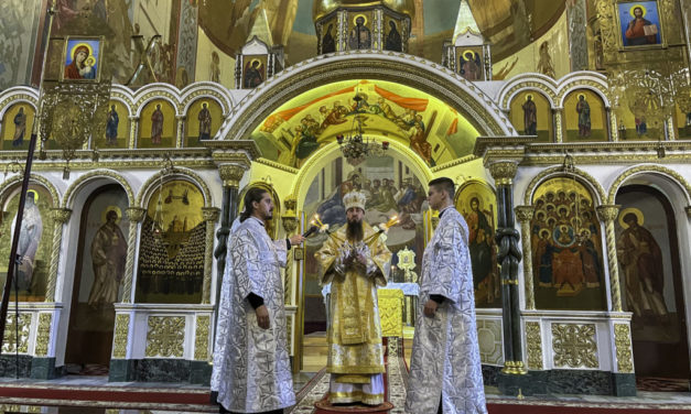 Божественная литургия в Неделю 7-ю по Пасхе в Архангело-Михайловском кафедральном соборе г.Черкассы
